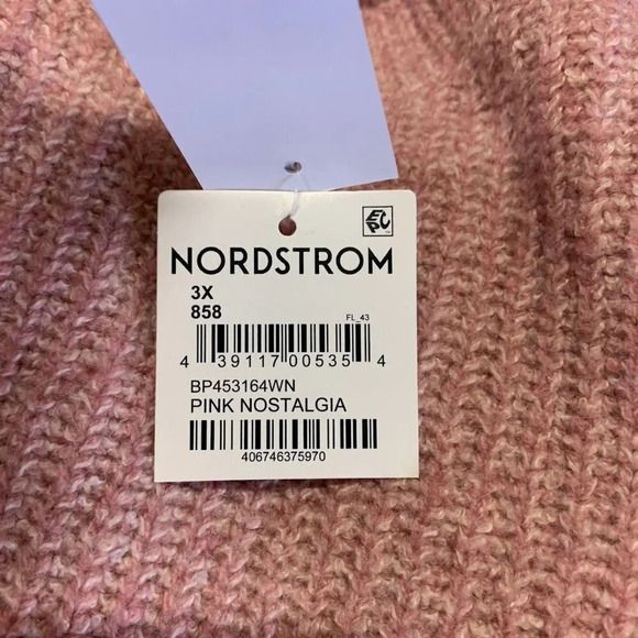 Bp Nordstrom Women's Plaited Stitch Crewneck Sweater In Pink Nostalgia SZ 3X NWT - Picture 7 of 12